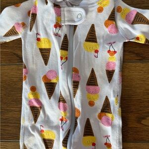 Hanna Andersson Ice Cream Print Girls’ Zip Up Pajamas